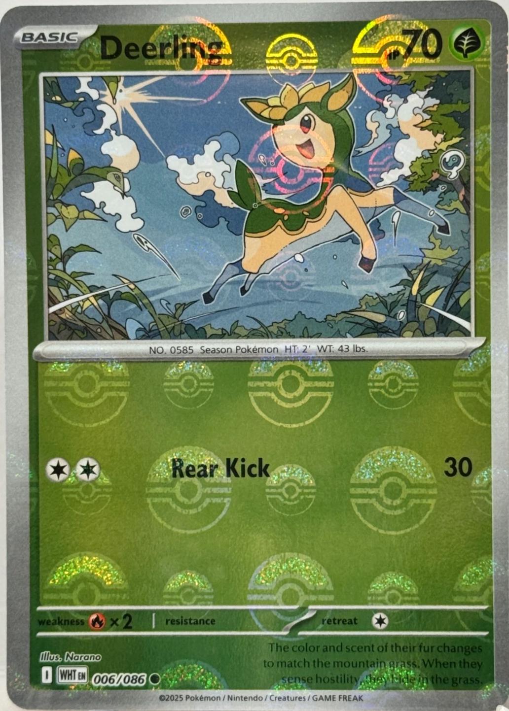 White Flare Deerling [Poke-Ball] Pokémon card